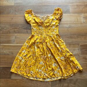 Yellow Bohemian Floral Sundress